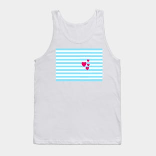 Bloom Heart stripe pattern Tank Top